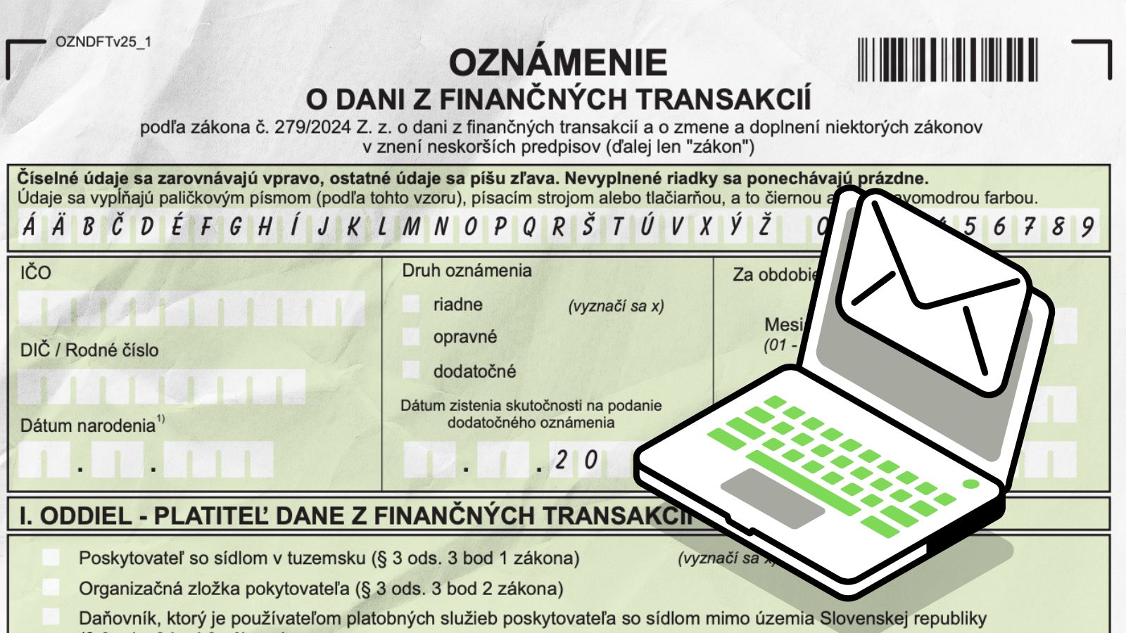 Daňové priznanie k transakčnej dani: Oznámenie o dani z finančných transakcií